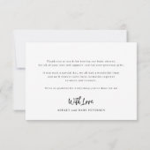 Eenvoudige moderne baby shower fotoliefde en bedan bedankkaart (Achterkant)