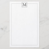 Eenvoudige moderne Basic Initiaal Monogram Square Briefpapier (Voorkant)