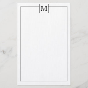 Eenvoudige moderne Basic Initiaal Monogram Square Briefpapier