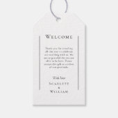 Eenvoudige Moderne Bestemming Bruiloft Welkom Cadeaulabel (Voorkant)