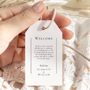 Eenvoudige Moderne Bestemming Bruiloft Welkom Cadeaulabel