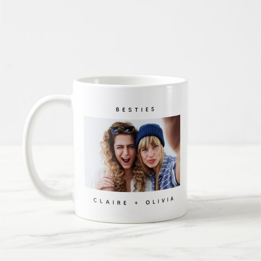 Eenvoudige moderne Besties foto Koffiemok (Links)