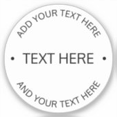 Eenvoudige moderne bewerkbare tekst | Wit & Zwart Sticker (Voorkant)