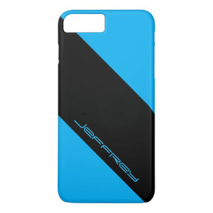 Eenvoudige Moderne Blauw/Zwarte Streep Gepersonali iPhone 8 Plus / 7 Plus Hoesje