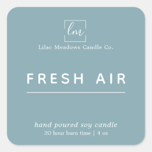 Eenvoudige, moderne blauwe Logo kaarsenvierkant Vierkante Sticker