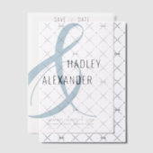 Eenvoudige moderne blauwe overlay bruiloft Save th Vellum Uitnodigingen (Offset (Uitnodiging))