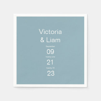 Eenvoudige, moderne blauwe typografie servet