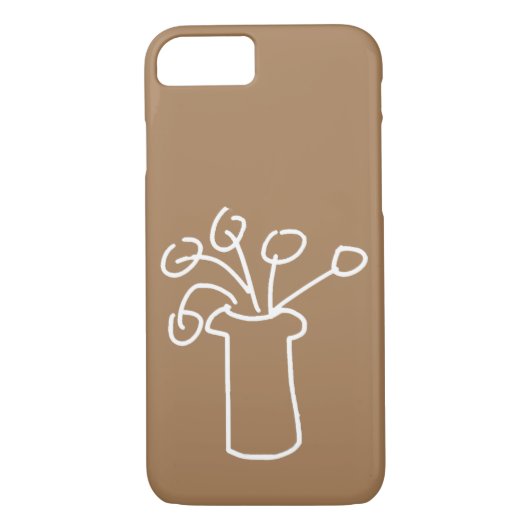 Eenvoudige, moderne bloem wit Case-Mate iPhone case (Achterkant)