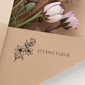 Eenvoudige moderne bloemen zelfinktende stempel