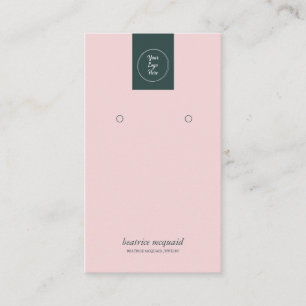 Eenvoudige, moderne Blush Pink Blue Earing Display Visitekaartje