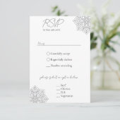 Eenvoudige moderne Boho Monogram Mandala bruiloft RSVP Kaartje (Staand voorkant)