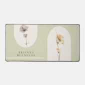 Eenvoudige Moderne Boho Wildbloemen op Sage Green Bureaumat (Voorkant)