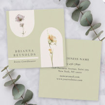 Eenvoudige Moderne Boho Wildbloemen op Sage Green