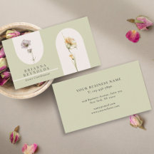 Eenvoudige Moderne Boho Wildbloemen op Sage Green
