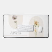 Eenvoudige Moderne Boho Wildbloemen op Wit Bureaumat (Keyboard & Muis)