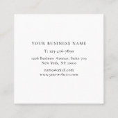 Eenvoudige Moderne Boho Wildbloemen op Wit Vierkante Visitekaartje (Achterkant)