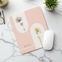 Eenvoudige Moderne Boho Wildbloemen op Zacht Roze