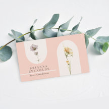 Eenvoudige Moderne Boho Wildbloemen op Zacht Roze