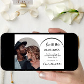 Eenvoudige moderne boog foto bruiloft save the date