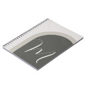 Eenvoudige Moderne Boog met Monogram Initiaal Notitieboek (Linkerzijde)
