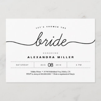 Eenvoudige moderne Bridal Shower-uitnodiging Kaart
