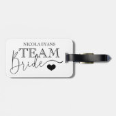 Eenvoudige moderne bride bruiloft van team bagagelabel (Achterkant horizontaal)