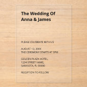 Eenvoudige moderne bruiloft acryl uitnodiging acryl uitnodigingen (Voorkant)