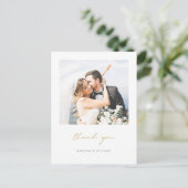 Eenvoudige moderne bruiloft Foto Dank u Briefkaart (Staand voorkant)