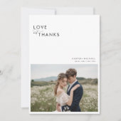 Eenvoudige moderne bruiloft fotocollage bedankkaart (Voorkant)