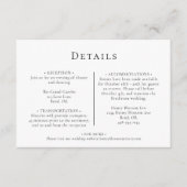 Eenvoudige moderne bruiloft horizontale details informatiekaartje (Voorkant)