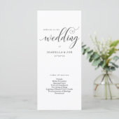 Eenvoudige moderne bruiloft massa / ceremonie prog programma (Staand voorkant)