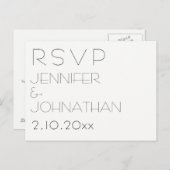 Eenvoudige moderne bruiloft RSVP kaarten (Voorkant / Achterkant)