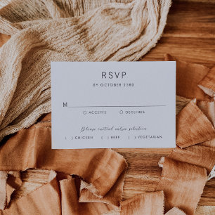 Eenvoudige moderne bruiloft RSVP kaartje