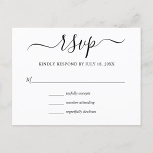 Eenvoudige moderne bruiloft RSVP Uitnodiging Briefkaart