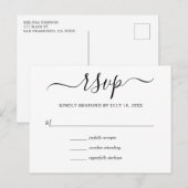 Eenvoudige moderne bruiloft RSVP Uitnodiging Briefkaart (Voorkant / Achterkant)