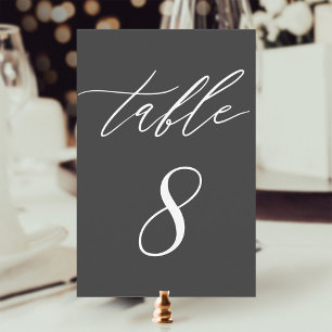 Eenvoudige Moderne Calligrafie Houtskool Trouwtafe Kaart