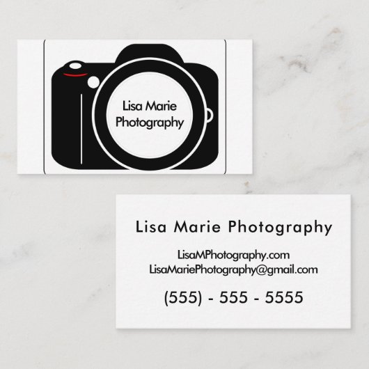 Eenvoudige moderne camera-fotografie visitekaartje (Voorkant / Achterkant)