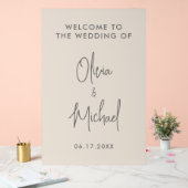 Eenvoudige moderne champagne bruiloft welkom acryl bord (Huwelijk)