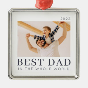 Eenvoudige Moderne Chic Aangepaste Beste Vader Fot Metalen Ornament