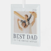 Eenvoudige Moderne Chic Custom Best Pap Foto Glas Ornament (Voorkant links)