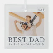 Eenvoudige Moderne Chic Custom Best Pap Foto Glas Ornament (Voorkant)