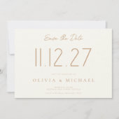 Eenvoudige moderne chique bruiloft non-foto opslaa save the date (Voorkant)