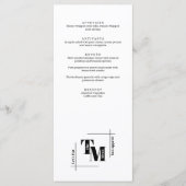 Eenvoudige moderne chique minimale bruiloft dank u menu (Voorkant)