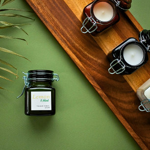 Eenvoudige Moderne Citroen & Mint Kaars Vierkante Sticker