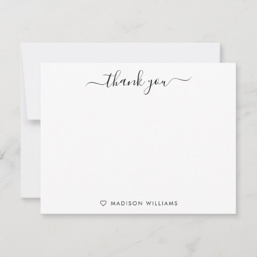 Eenvoudige moderne dank u elegante script typograf notitiekaartje (Voorkant)