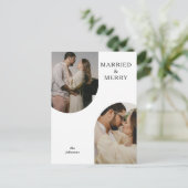 Eenvoudige, moderne, dubbele foto feestdagenkaart (Staand voorkant)