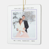 Eenvoudige moderne Eerste Kerstmis, Mr. en Mrs. 2  Keramisch Ornament (Links)