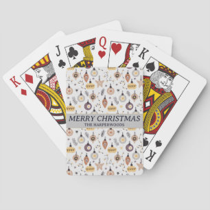 Eenvoudige moderne elegante decoratieve kerstfamil pokerkaarten