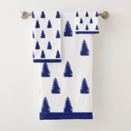 Eenvoudige Moderne Elegante Kerstsparren Bad Handdoek