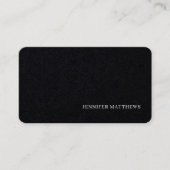 Eenvoudige moderne, elegante zwarte Linen Professi Visitekaartje (Voorkant)